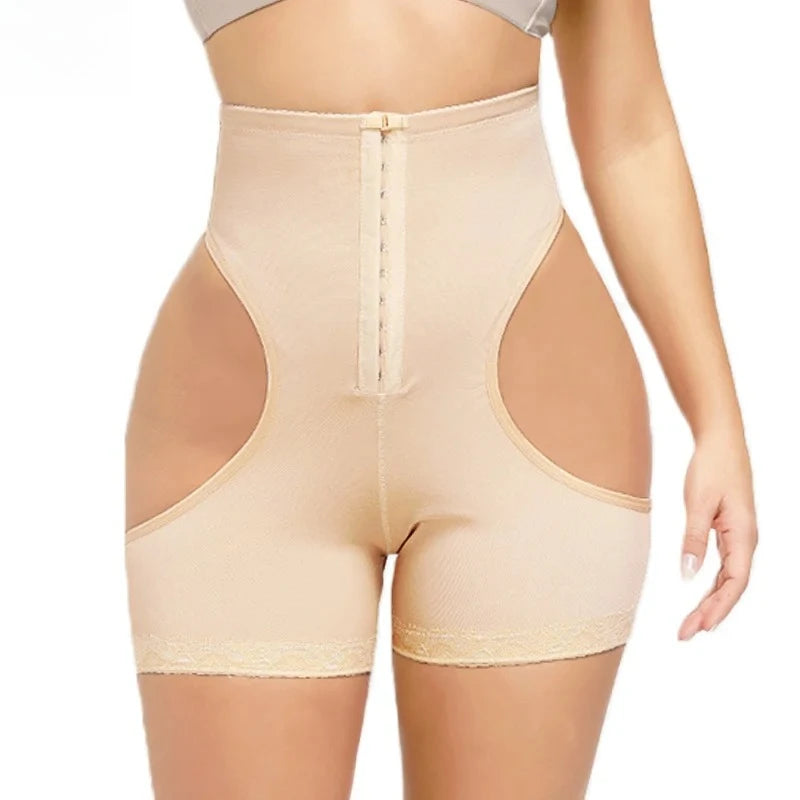 S-6XL Plus Size Women's Butt Lift Shaper Beige/Black Color Panties Hollow Out Tummy Control Hook Underwear Booty Enhancer Push Up Shapewear Ladies Underwear Apparel Accessories