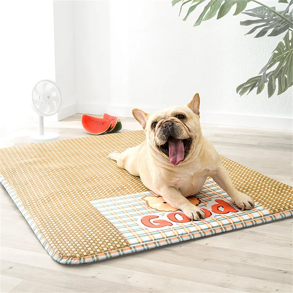 Pet Cooling Mat Summer Cooling Comfortable Moisture-proof Wear-resistan Pet Supplies Pet Mat Breathable Bamboo Fiber Anti-skid