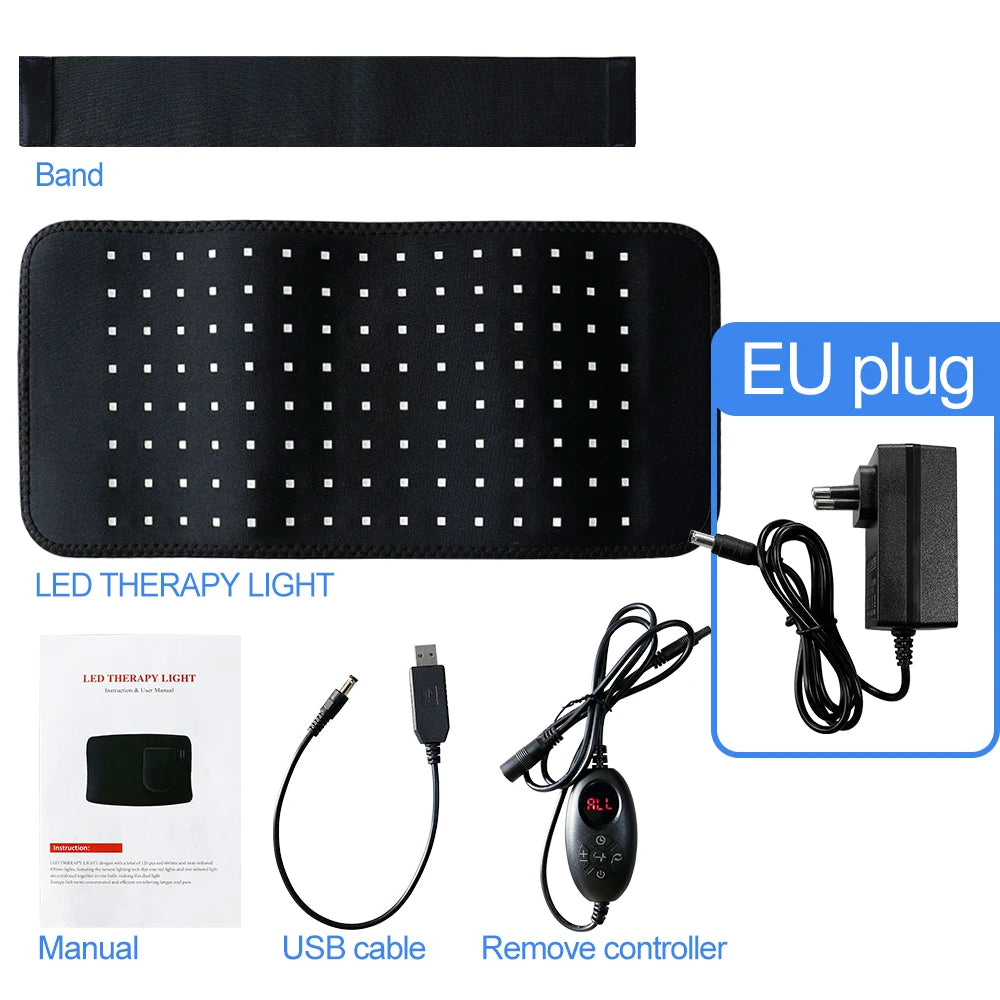LED Red Light Massage Belt 120 LEDs Back And Waist Pain Relief Relax Belt Muscle Pain Relief 660nm 850nm Body Care Belt
