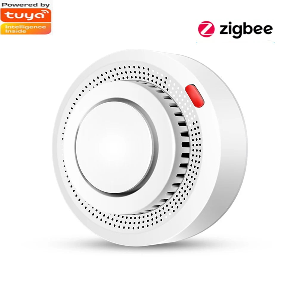 TUYA Zigbee Smart Smoke Wi-Fi Detector with APP Alert Smart Life APP Control Smoke Sensor 85dB Sound Security System Fire Protection Home Office Hotels Business Shops Security Supplies