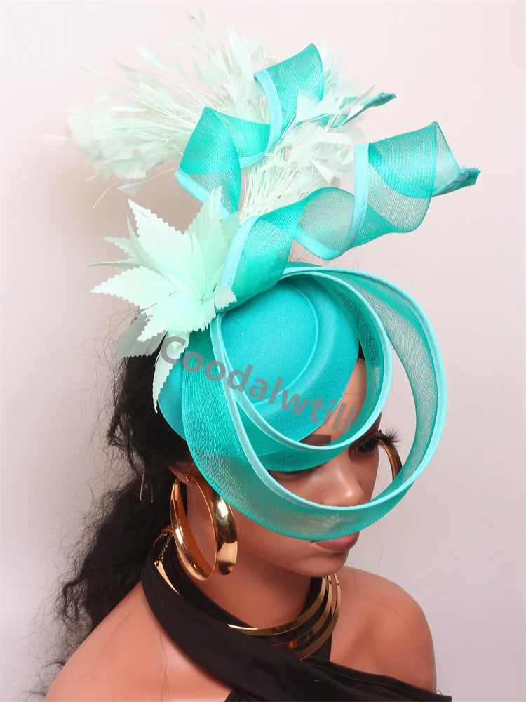 20 Colors Women's Luxury Evening Wedding Mesh Pillbox Fascinator Hat Ladies Bride Kentucky Formal Church Headwear Tea Cocktail Party French Chapeau Cap With Feather Clips