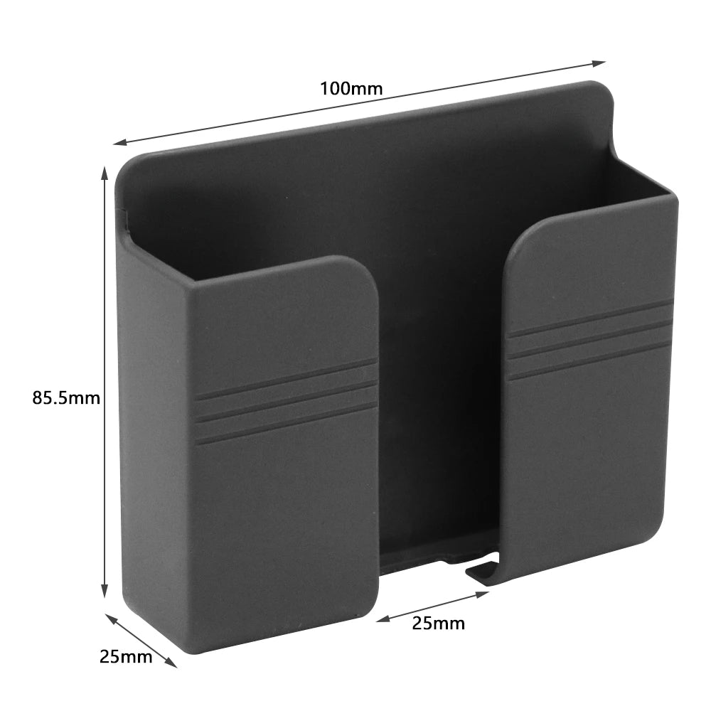 NEW 4PCS Set White/Brown Color Multifunction Punch Free Wall Mounted Storage Box Organizer TV Remote Control Mounted Mobile Phone Plug Charging Holder Bathroom Home