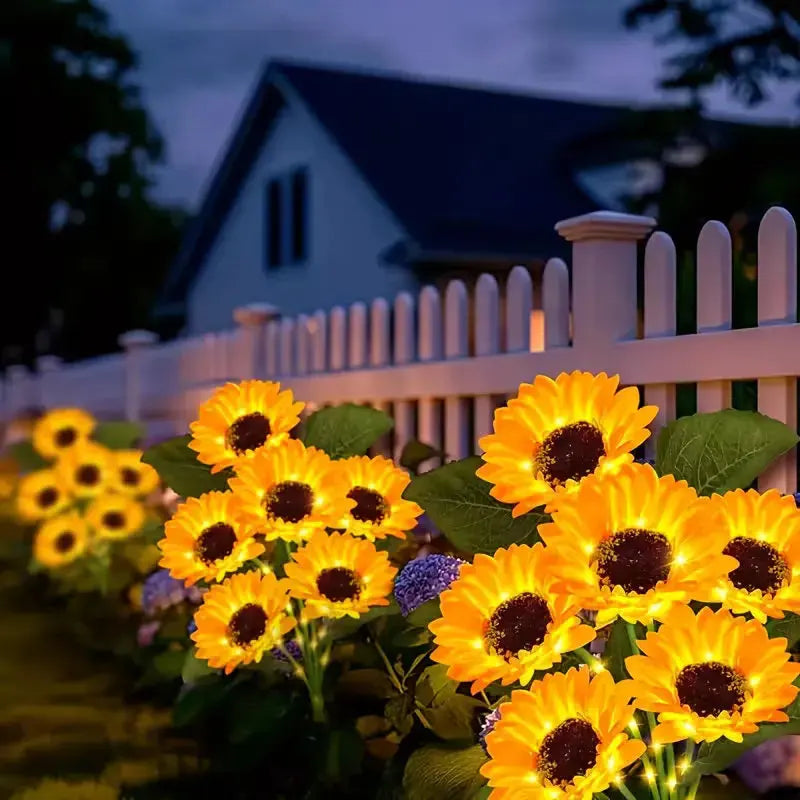 NEW Arrivals 6 PCS Set (36 Heads) Solar Garden Lights Outdoor Solar Sunflower LED Smart Light Sensor Lamp Decor Lawn Lamp for Outside Yard Pathway Garden Lawn Pathway Home Lighting Accessory Sets