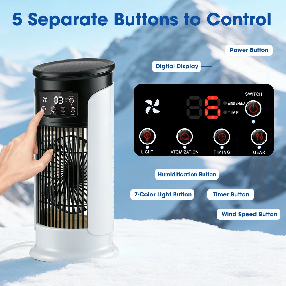 Air Conditioner Fan New Cooling Fan Home Desktop Office Humidification Refrigeration USB Timing Silent Cooling Fan