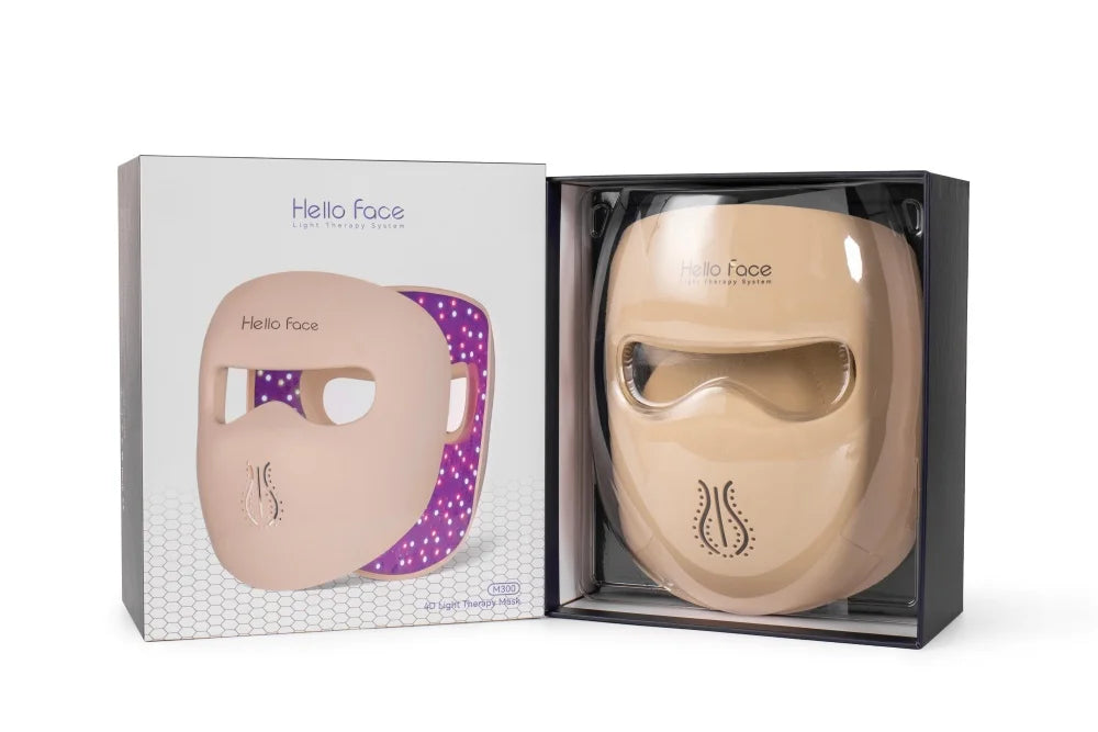 312 PCS Portable Hello Face M300 4D Mask LED Light Therapy Mask Red Near-Infrared Facial Neck Skin-Friendly Silicone Mask Women Skin Care Devices Beauty Tools Sets