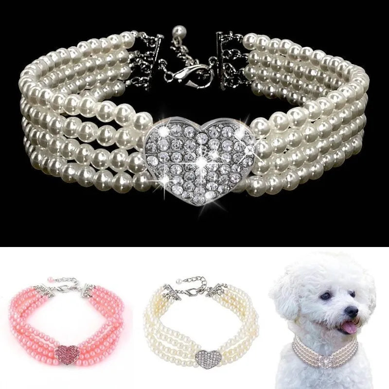 Pet Collar Puppy Cat Small Dog Luxury  Jewelry Necklace Party Pearl Collar Pet Accessories