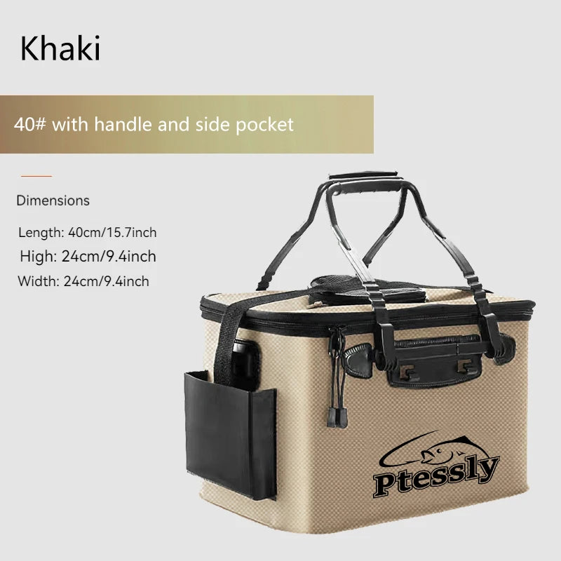 Small(30-11L) Large (40-28L) Durable EVA Portable Fishing Gear Bag - Quick-Collapse Live Fish Bucket & Tackle Storage - Perfect Camping Water Sea Container River Lakes Fishing Accessories