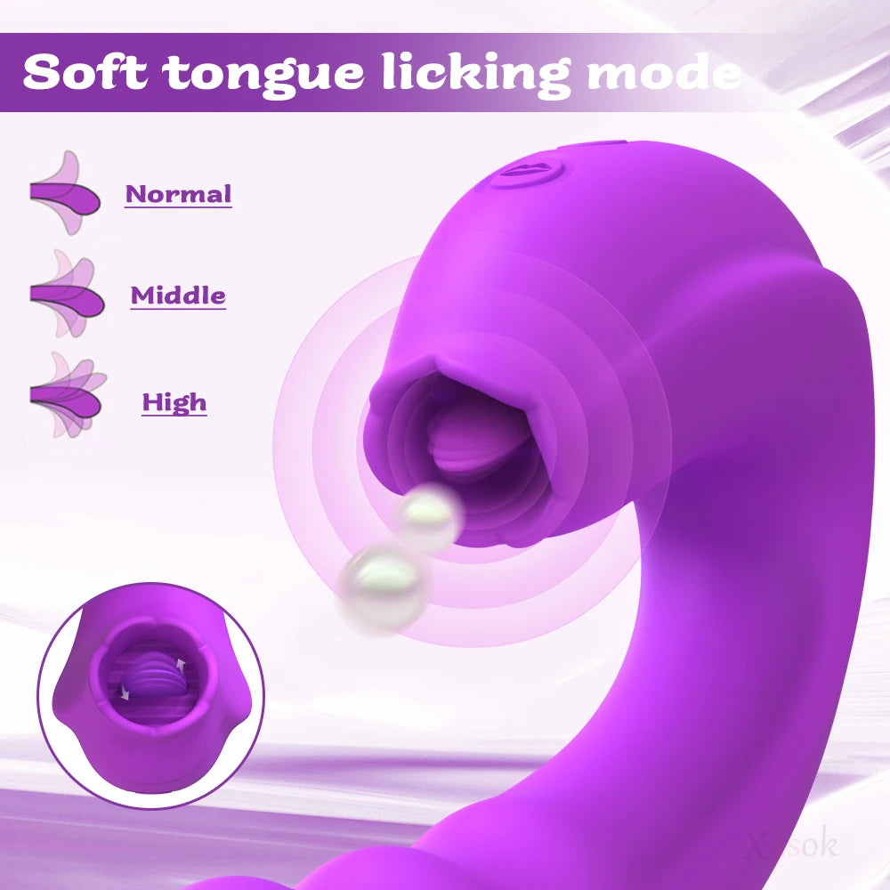 3 In 1 Swing Licking Tongue Vibrators for Women Vagina G Spot Dildo Clitoris Stimulator Orgasm Female Sex Toys for Adults 18