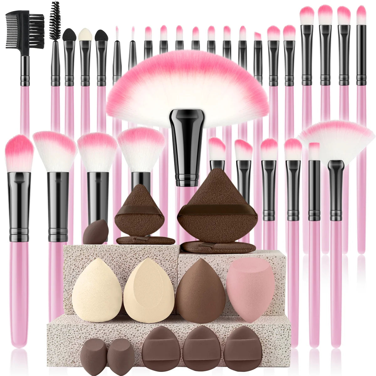 32 PCS Set 27 Colors  Professional Makeup Brush Set Cosmetic Tools for Powder Eye Shadow Foundation Blush Blending Beauty Makeup Brush Kit for Makeup Starters Women Cosmetic Tool Sets