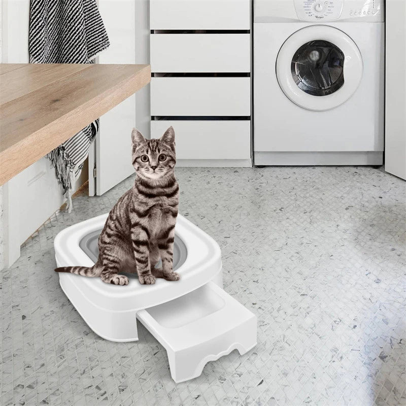 NEW!!!!  Cat Toilet Toilet Trainer, Reusable Cat Litter Box Can Be With Water Or Cat Litter Teaching Cats to Use Toilet Tools