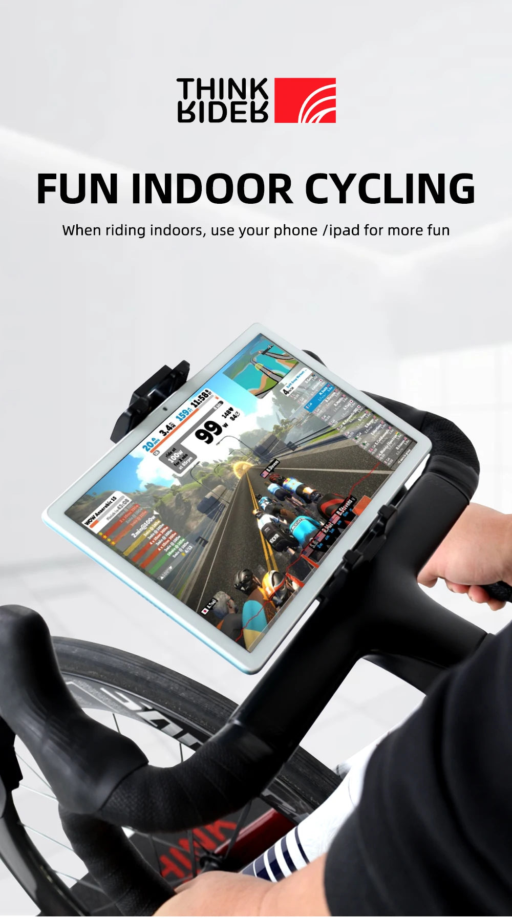 Bike Trainer Mobile Phone iPad Stand Phone Mount Stand Bike Mobile Phone Holder 360 Rotatable Adjustable Bicycle Accessories