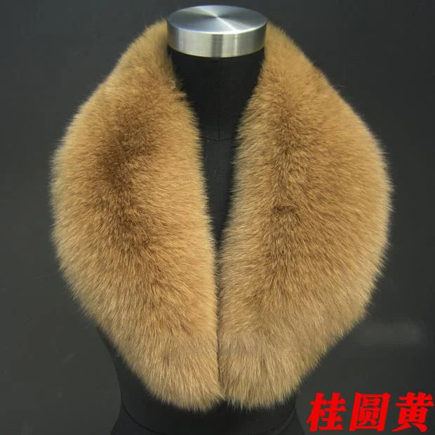 NEW Arrivals Luxury Real Natural Color Raccoon Fox Real Fur Collar Scarf Genuine Big Size Scarves Warp Shawl Neck Warmer Stole Muffler with Clip Loops Ladies Luxury Fashion Apparel Accessories Clothing Supplies