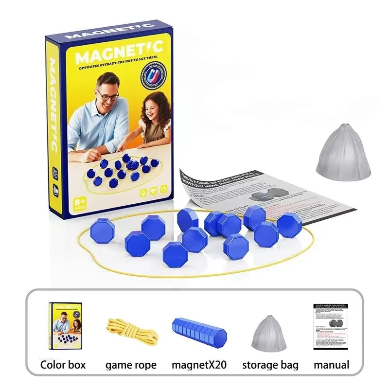 Family Party Games Magnetic Stones Game Interactive Magnet Board Strategy Game for Family Kids Adults High Quality Longest Side 3.4cm