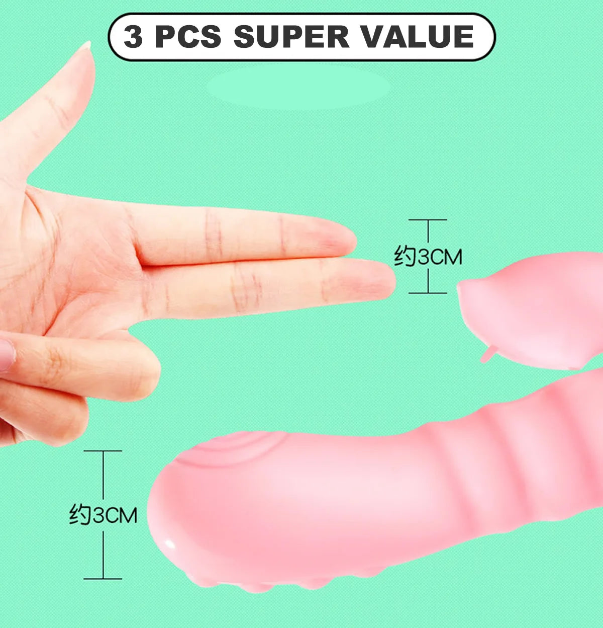 3 PCS/SET Rabbit G Spot Dildo Vibrator Clitoris Stimulator Anal Double Penetration Tongue Licking Double Rod Sex Toy for Women