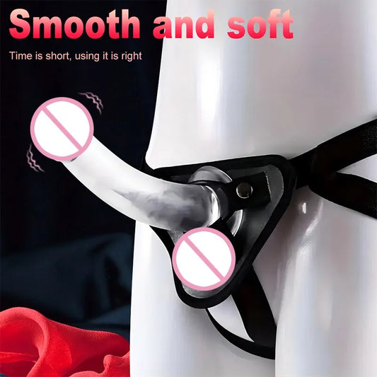 Adult Men Strap On Dildo Panties Wearable Solid Penis Lengthen Sleeve Strapon Dildo Pants Harness Belt for Man Sex Toys For Woman Gay