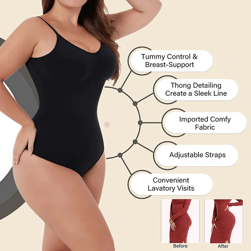 Backless Bodysuits String Open Crotch Shapewear Low Back Bodysuit Thong Shapewear Seamless Spandex Shapers Sexy