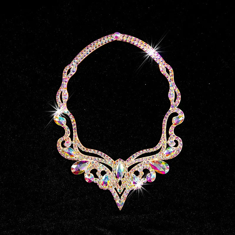 NEW Arrivals 18 Patterns Luxury Belly Dance Sparkle Necklace Jewelry Competition Dancer Accessory Shine Dancing Necklace Stage Performance Costume Egypt Show