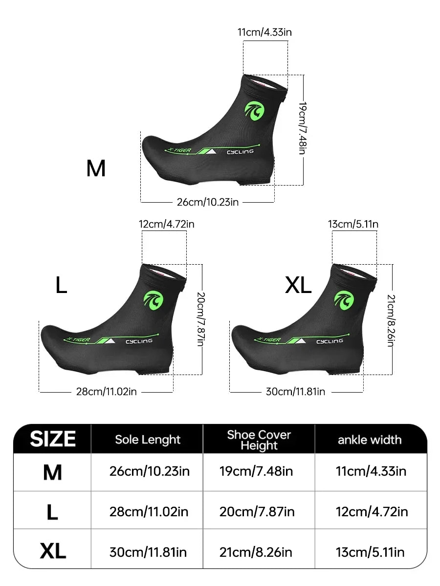 Original X-TIGER Cycling Sport Shoe Cover Winter Boot Covers Warm Thermal Windproof Overshoes MTB Bicycle Riding Racing Shoes Protector Women Men Sports Apparel Accessories