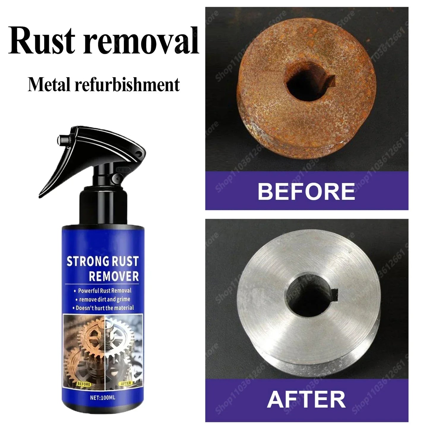 1/10 PCS Set Multifunctional Home Car 100ML Rust Remover Providing Surface Protection on Car Brake Pads Iron Metal Surface Shining Vehicle Parts Polishing Cars Trucks Motorcycle Cleaning Supplies Sets