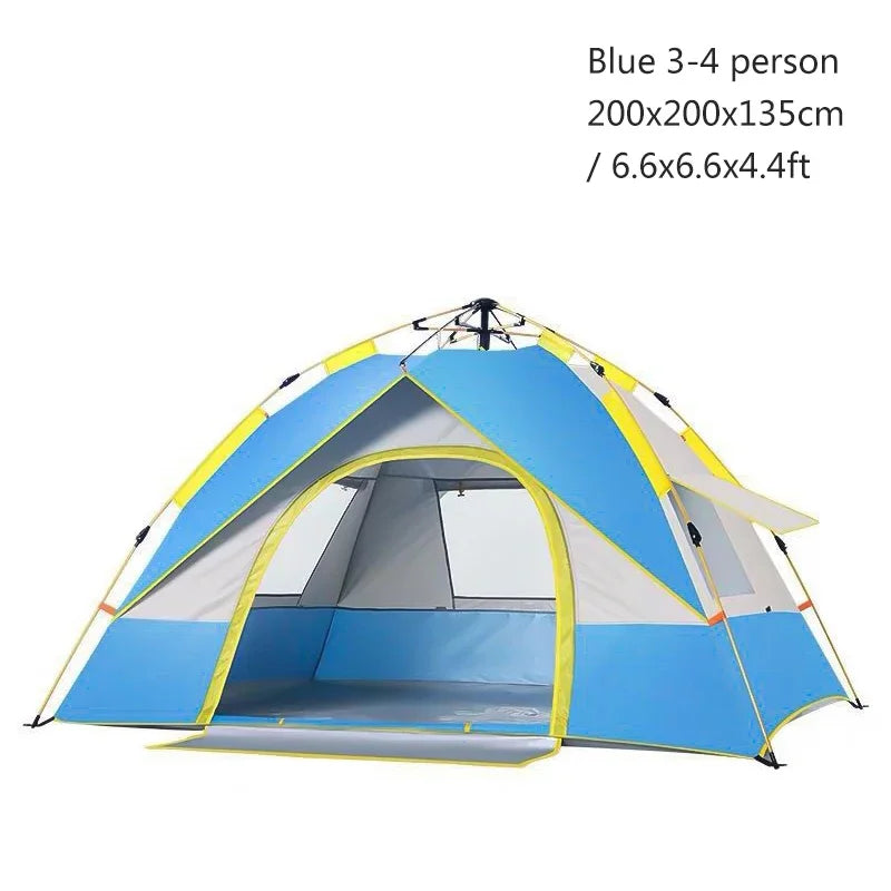NEW 1-2-3-4 Person Travel Family Rainproof Windproof 1-4 Person Fully Automatic Tent Camping Sunshade Awning  Shelter Beach Easy Open Hiking Tents