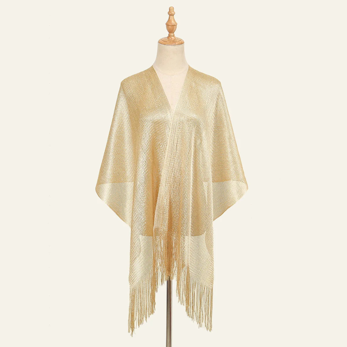 NEW Arrivals Black/Gold Fashion Bright Silk Sunscreen Shawl Hijab Gold  Shiny Scarves For Women Lace Tassel Party Evening Dress Scarf