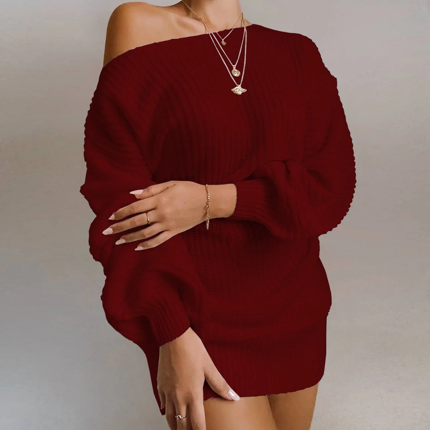 8 Colors S-3XL UK Plus Size Sweaters Women New Fashion Autumn Winter Spring Europe Casual Off-Shoulder Lantern Sleeve Sweater Women's Clothing HHX20247