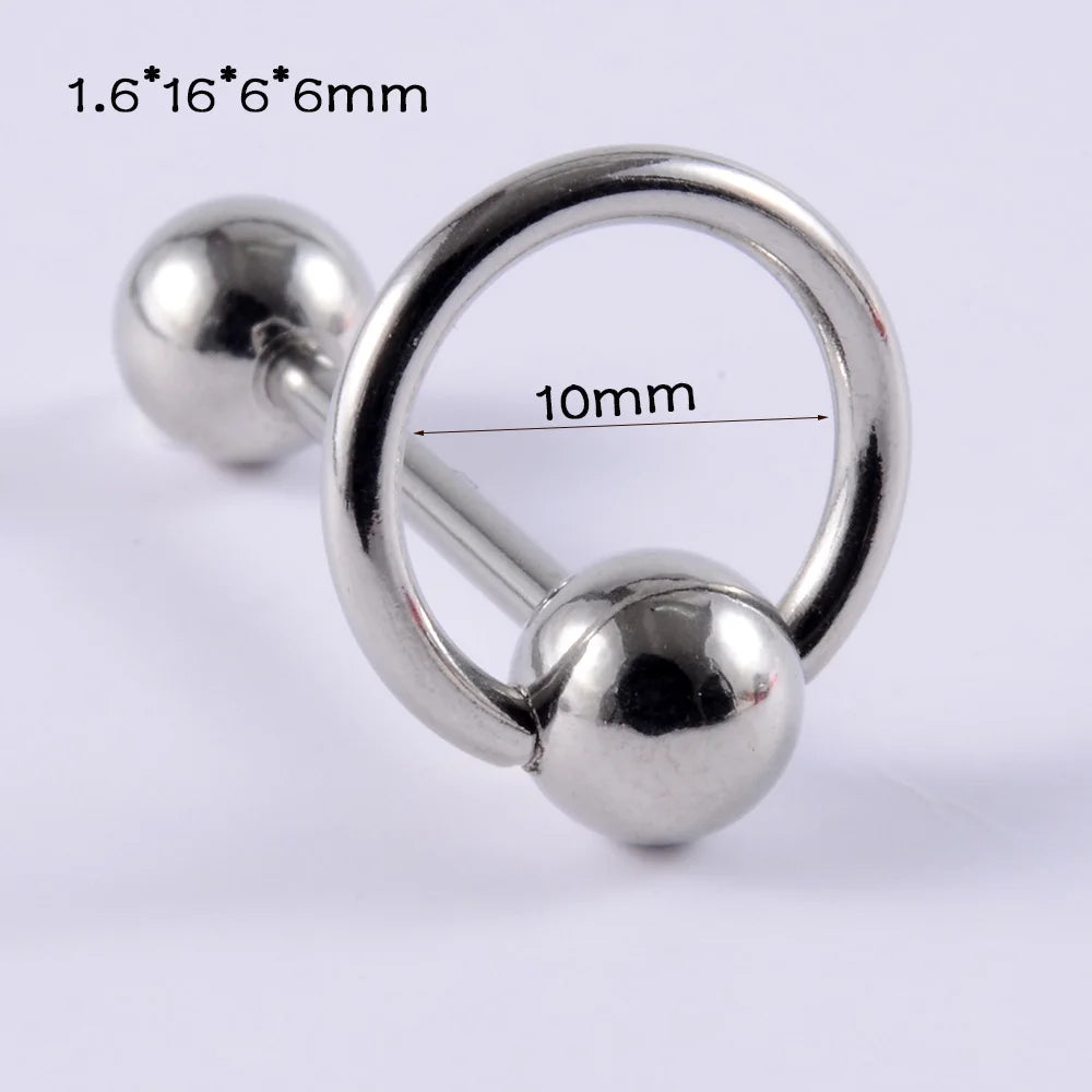 1pc Stainless Steel Letter Tongue Stud Ring Man Punk Personality Barbell Piercing Jewelry For Women Body Jewelry