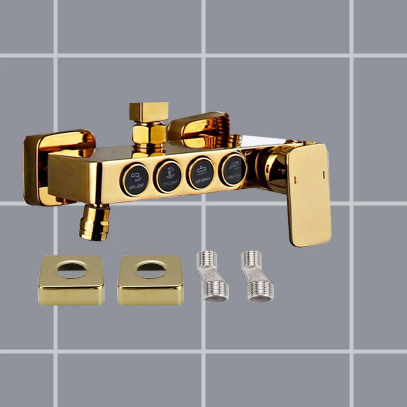 LED Lights Shower Set Accessories Brass Shower System Bathroom Thermostatic Faucet Hot Cold Mixed Bathtub Shower Faucet LED Digital Faucet