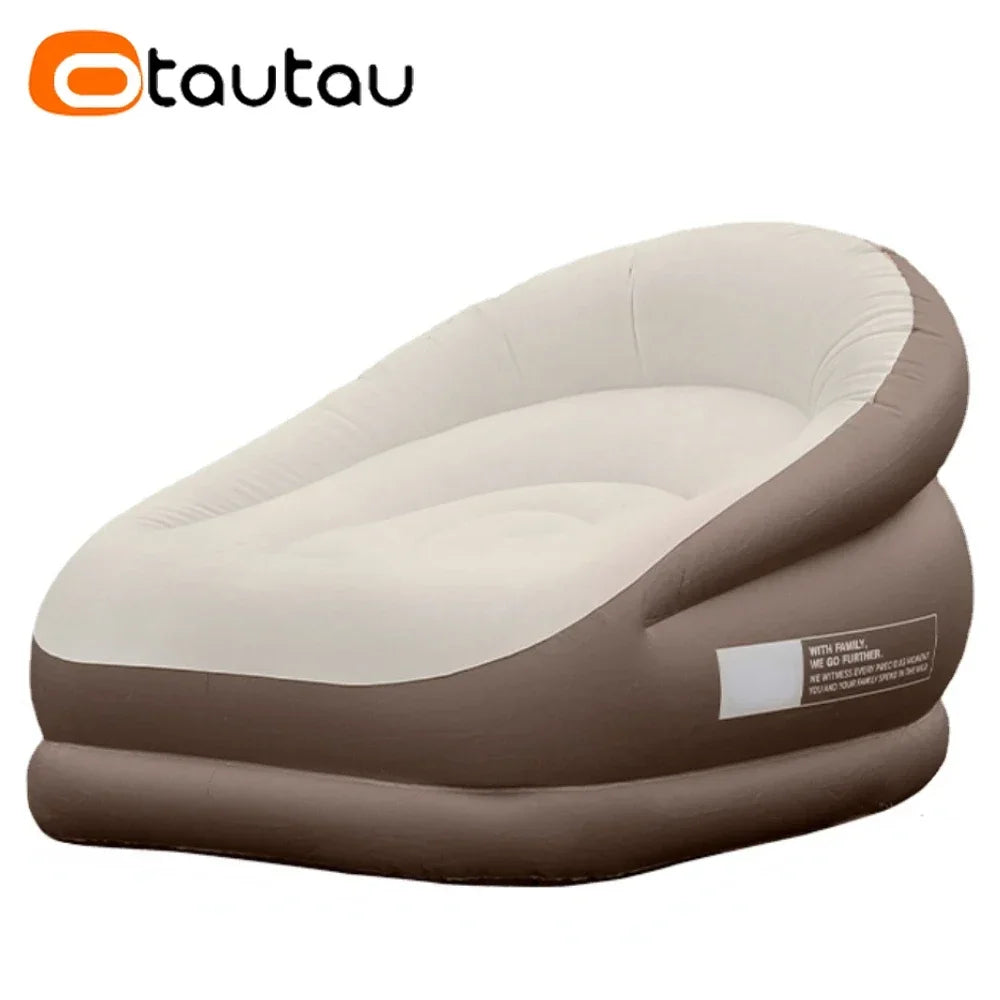 Outdoor Inflatable Sofa with Footrest Ottoman Stool Portable Camping Folding Furniture Chair Lounge Recliner SF101
