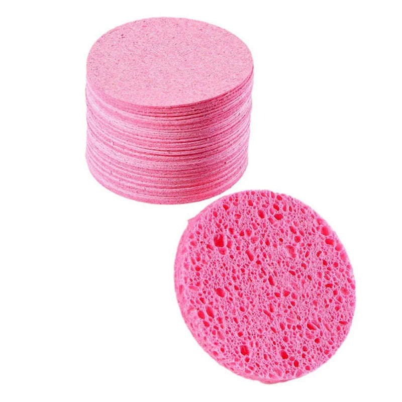 NEW Arrivals Reusable Round Facial Sponges Pad Set - 10/20/50/100PCS Natural Compressed Exfoliating Cleansing Pads for Face Cosmetic Puff Accessories