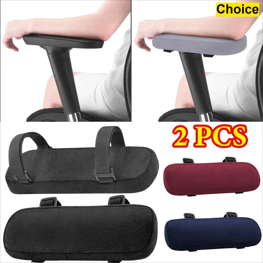 NEW Arrivals 2PCS Soft Armrest Cushion Memory Foam Home/Office Chair Arm Rest Covers Computer Gaming Elbow Cushion, Removable Washable Set