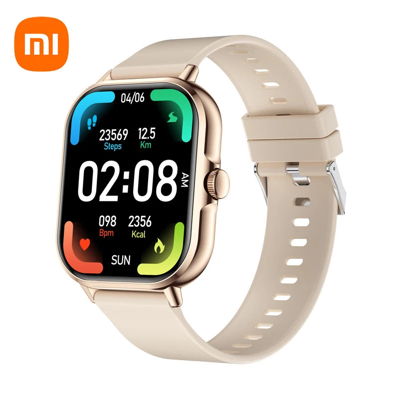 2 PCS Set Xiaomi Women Smart Watch + Earphones Android Gift Bluetooth Call Smartwatch Touch Dial Music Fitness Tracker Sports Watches + Earphone Set