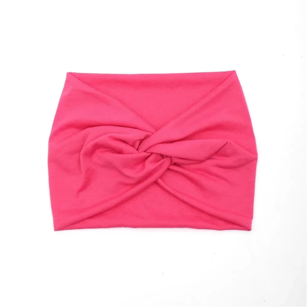 NEW Arrivals 44 Colors/Patterns Sports Elastic Wide-Brimmed Headband Unisex Solid Color Knotted Soft Anti-Slip Warm Turban Bandana Elastic Hairband Ladies Girls Fashion Apparel Accessories Clothing Supplies