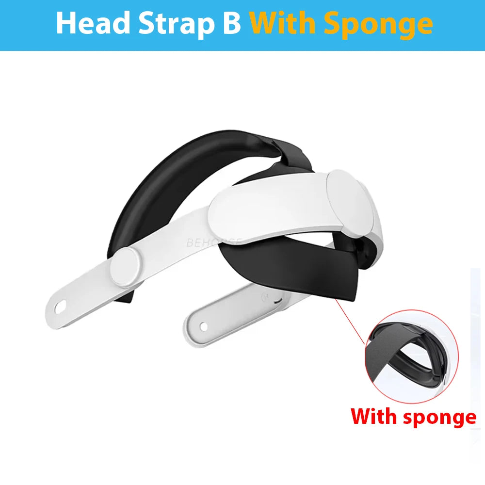 META Quest Set Upgraded Adjustable Head Strap For Quest 3/3S Replacement Headband For Quest 3S Comfort Wear Elite Strap Headwear VR Accessories