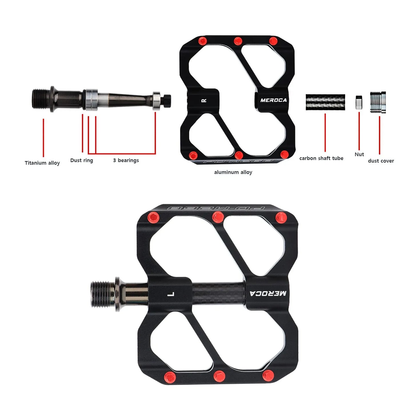 Bicycle Pedal 3 Bearing Non-Slip Mtb Pedals Sealed Three Bearing Aluminum Alloy Mountain Bike Pedal Cycling Accessories