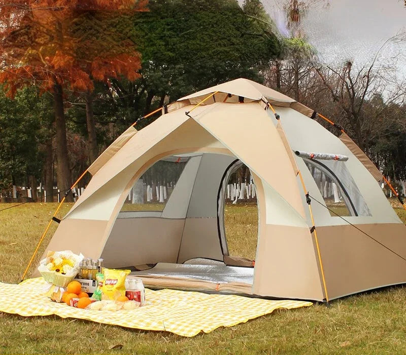 NEW 1-2-3-4 Person Travel Family Rainproof Windproof 1-4 Person Fully Automatic Tent Camping Sunshade Awning  Shelter Beach Easy Open Hiking Tents