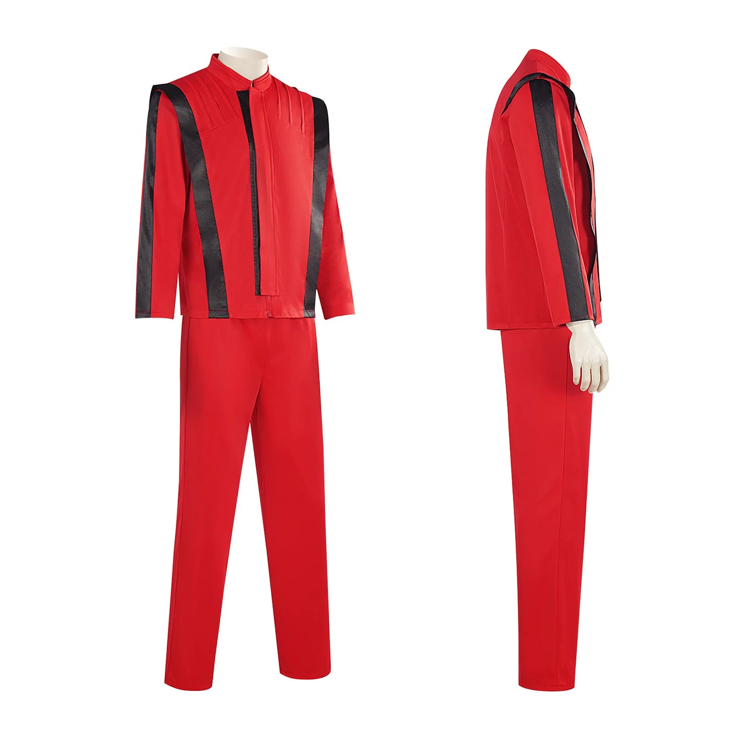 Michael Jackson S-3XL Plus Size Coat Pant Set Michael Scary Night Clubwear Premium Overcoat Red Leather Jacket Vintage Thriller Party Cosplay Costume