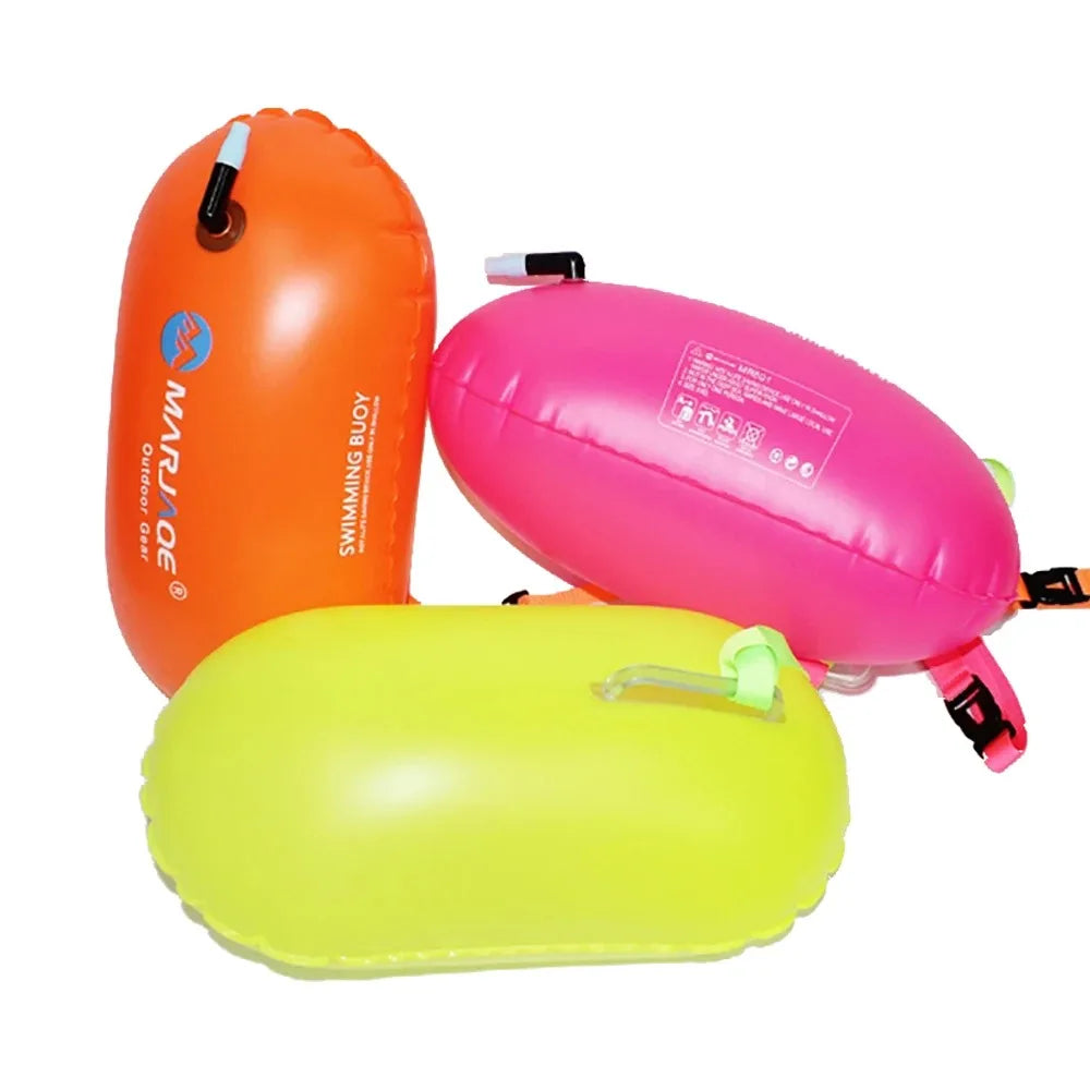 Outdoor Swim Safe Buoy Inflatable Life Saving Swim Buoy PVC Inflated Air Drying Bag with Belt Drift Bag For Swimming Pool Open Summer Water Sports Accessories