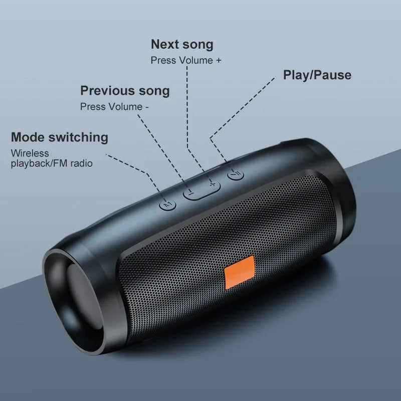 NEW Arrivals TF USB Bluetooth Speaker Dual Speaker Stereo Outdoor Playback Fm Voice Broadcasting Portable Subwoofer Wireless Speaker Computer Supplies