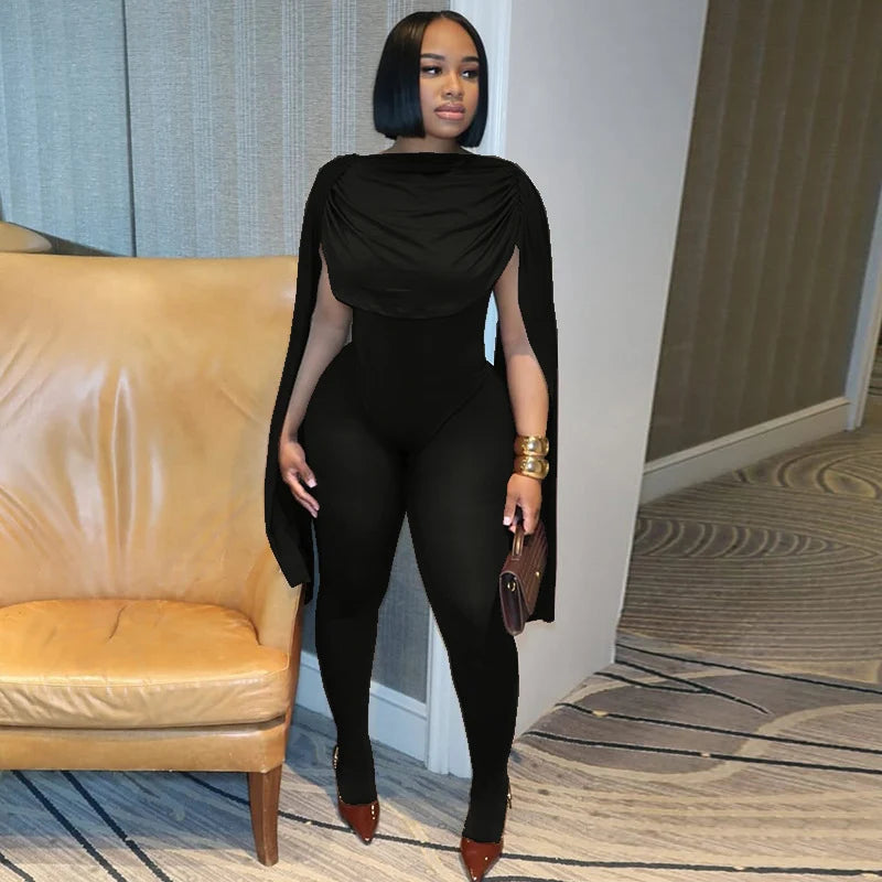 Black/Brown Solid Patchwork Bandage Ruched Jumpsuit Woman Elegant Sleeveless Stretch Sheath Evening Romper Women Jumpsuits Combination Femme