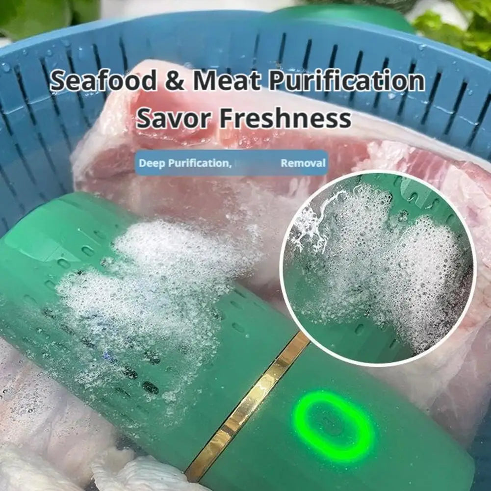 NEW  1/2/3 PCS Set  Ultrasonic Portable Fruit Vegetable Washing Machine OH Ion Purification Rice Meat Tableware Ultrasonic Purifier Kitchen Cleaning Tools Household Smart Devices Supplies