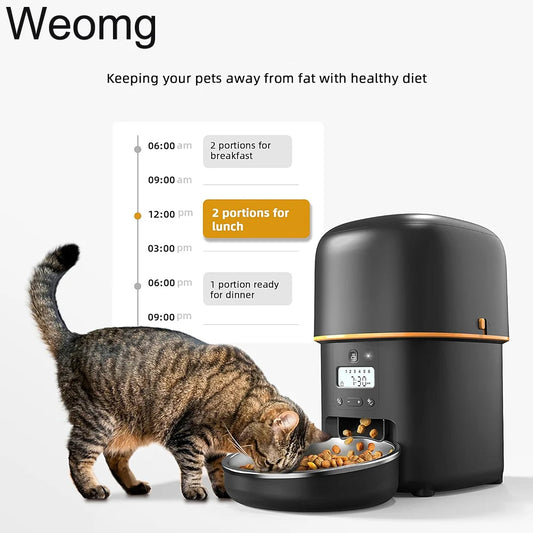 NEW Arrivals 5G Video Feeder 2L Button WI-FI Camera Automatic Cat Feeder Pet Smart Cat Food Dispenser Timer Stainless Steel Bowl Auto Feeder For Cats Dog Bowl Pets Supplies