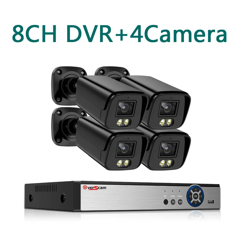 8CH 8.0MP 24H Full Color Night Vision CCTV AHD Camera KIT Set 8MP 4K Outdoor Waterproof Street Luminous Monitor Security System