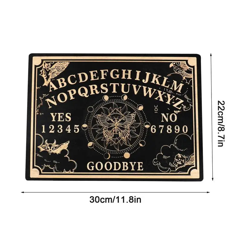 12inch Ouija Board Wooden Divination Pendulum Board Engraved Ma-gic Board Metaphysical Message Witch Pendulum Board Kit