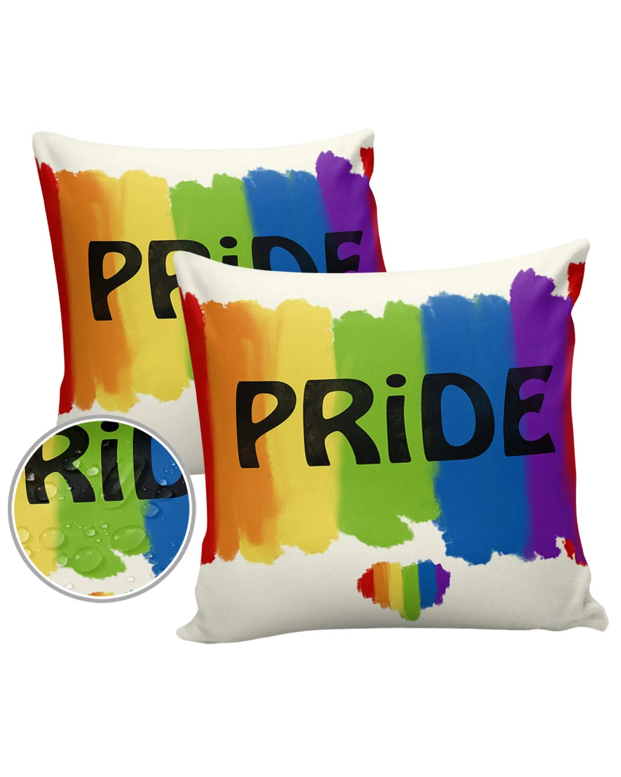 2/4PCS Outdoor Pillowcase Rainbow Striped Pride Waterproof Decorative Sofa Throw Pillow Cover Case Garden Patio Cushion Covers