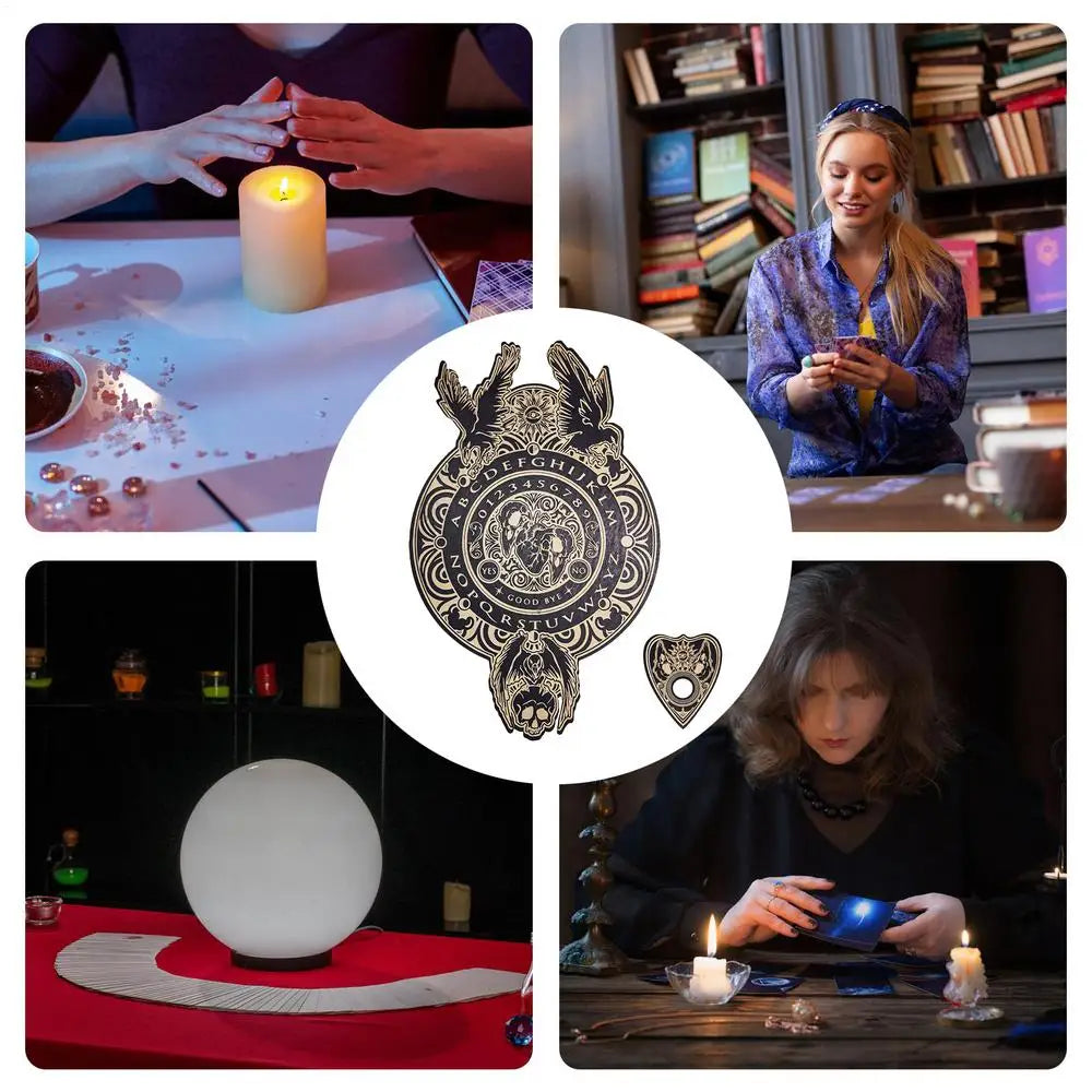 NEW Paranormal Spirit QUIJA Board Wood Talking Board Eagle/Tree/Scull for Divination Tabletop Decision-Making Aid Entertainment Prop for Group Games Gathering Fun