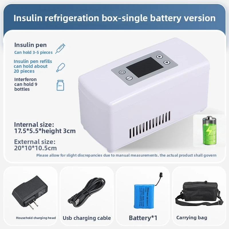 NEW Travel Portable Insulin Cooler Case + Batteries with Digital Temperature Control  for Home Outdoor Car Travel Medicine Refrigerator Pills Case Freezer Health Care Supplies
