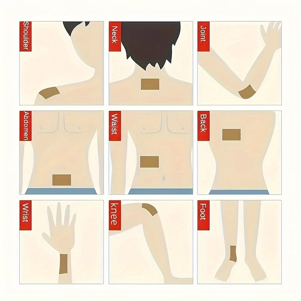 100 PCS Natural Herbal Set Neck/Shoulder/ Back/ Abdomen/ Knee/Hands Pain Relief Therapy Circulation Heating Warm Patches Sports Injuries Treatment Health Care Accessories