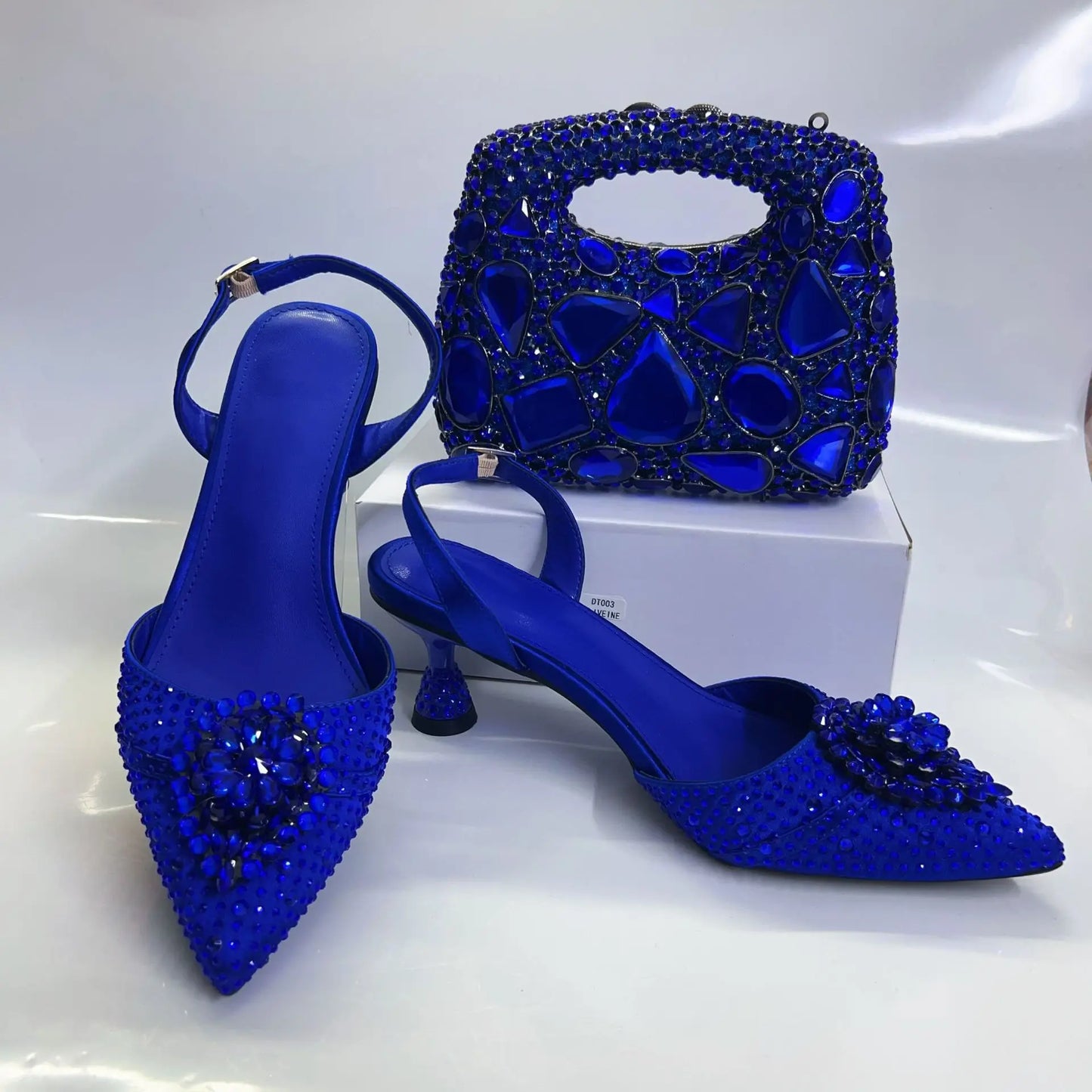 5 Colors  Silver Ab Handmade Luxury Shoes and Bag Matching Set Diamond Sandals for Evening Wedding Guest Party Fashion Stiletto Women Business Dinner Pumps