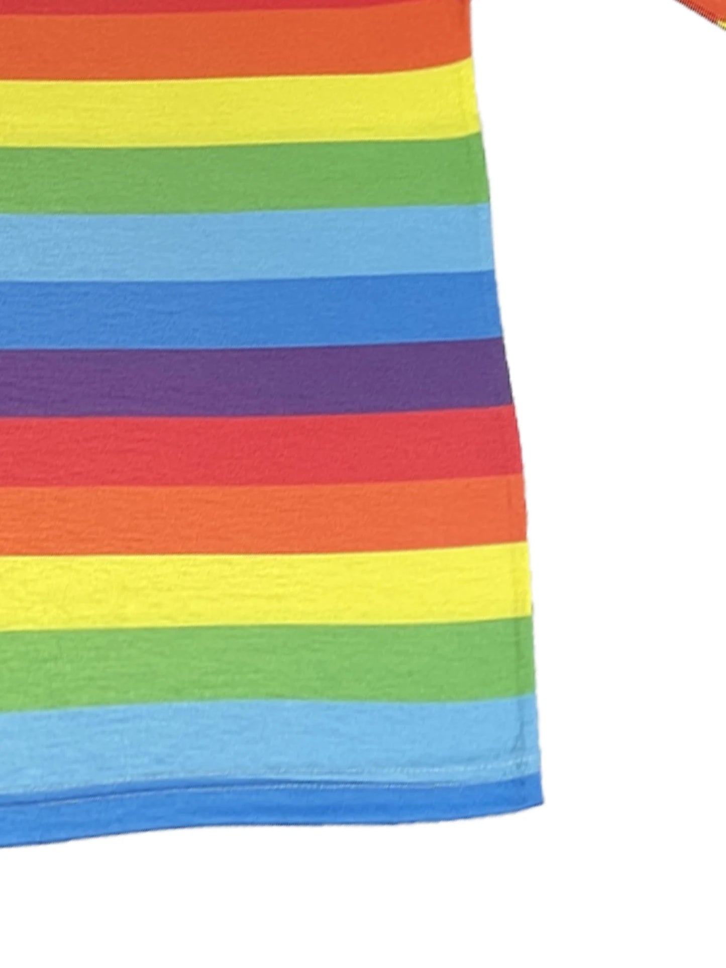 Rainbow Striped Crew Neck T-Shirt, Casual Long Sleeve T-Shirt For Spring & Fall, Women's Clothing